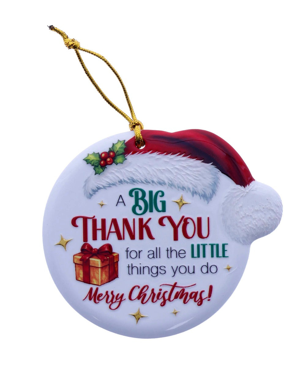 Family Friends House Christmas Sentiments Hanging Ceramic Plaque