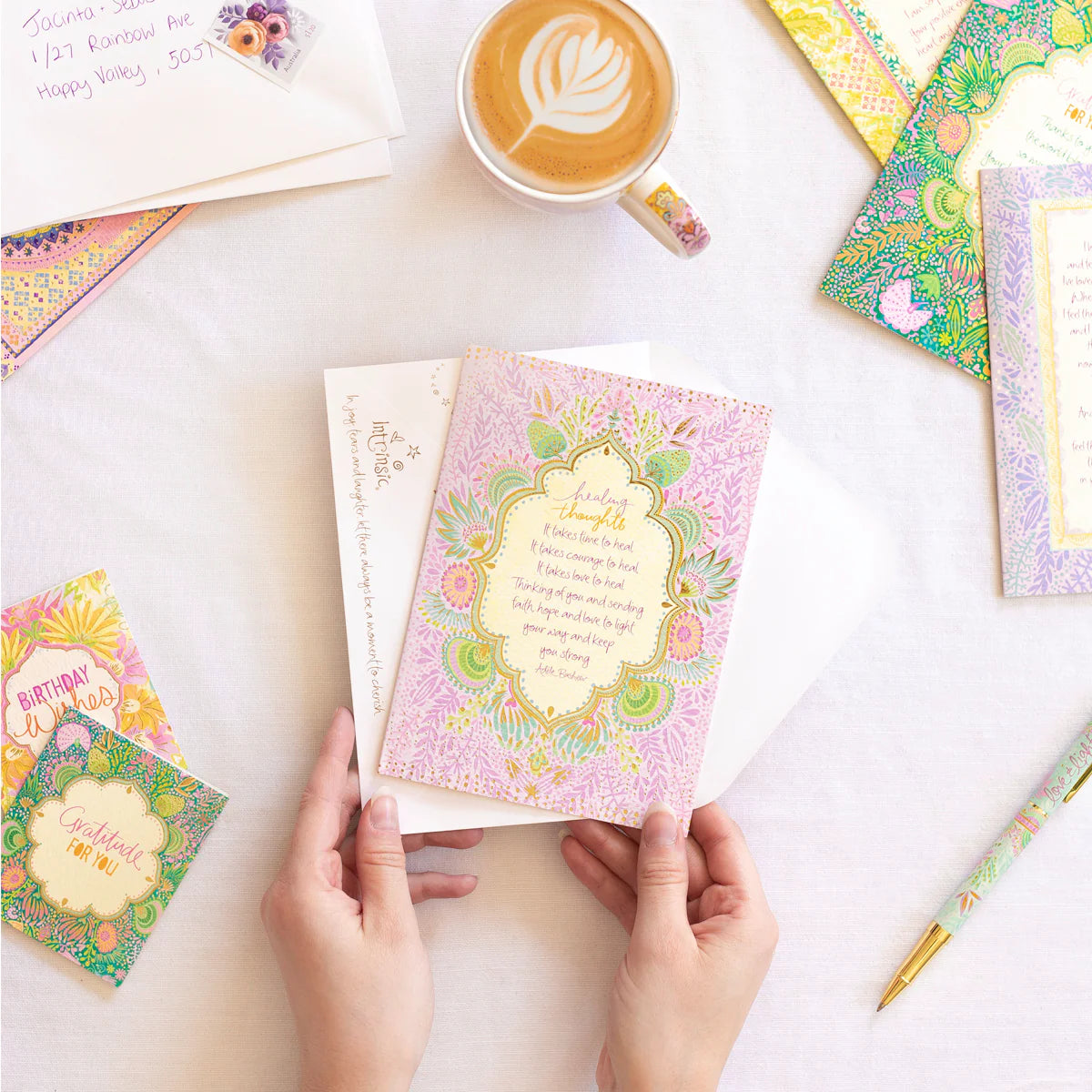 Intrinsic Healing Thoughts Greeting Card by Adele Basheer