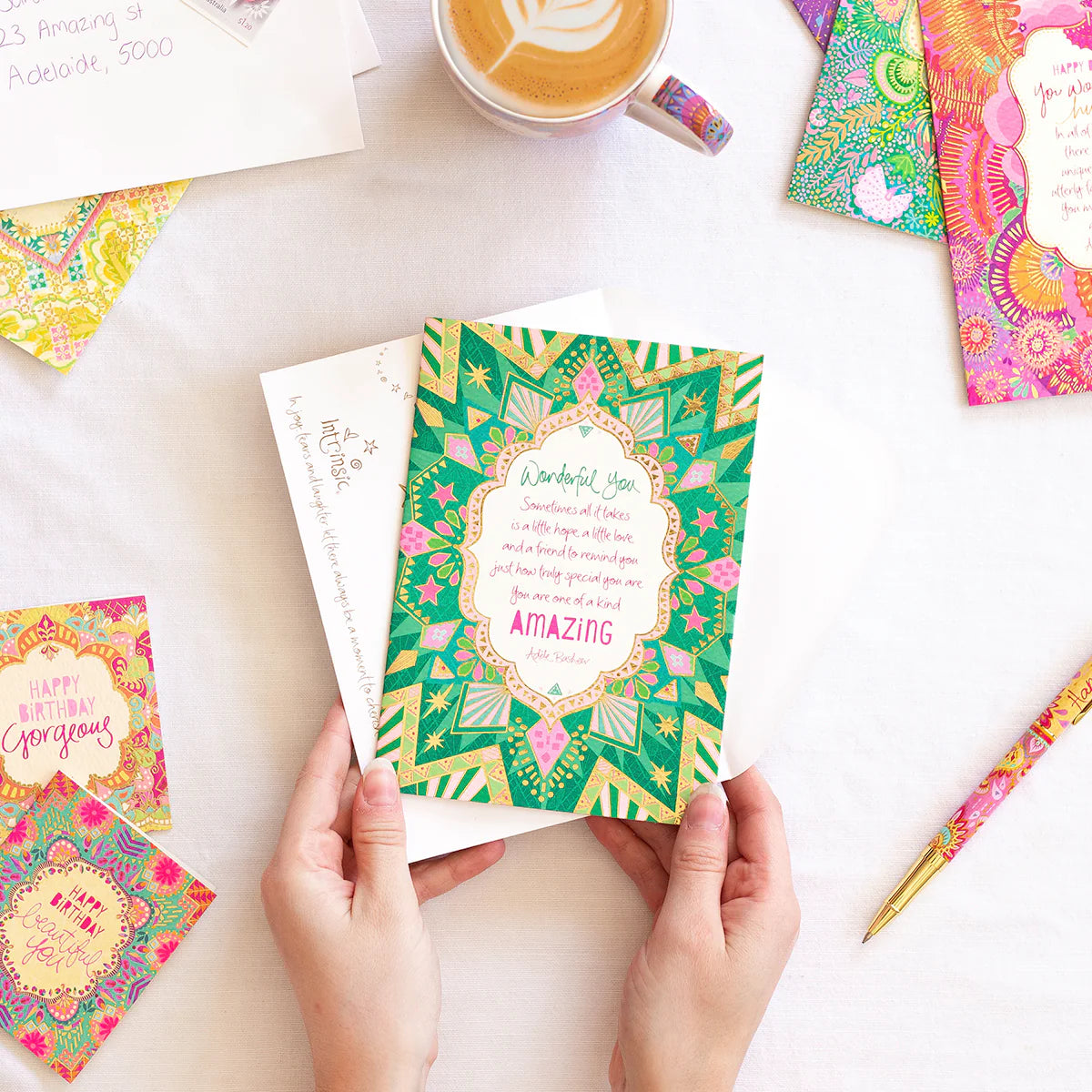 Intrinsic Wonderful You Greeting Card by Adele Basheer