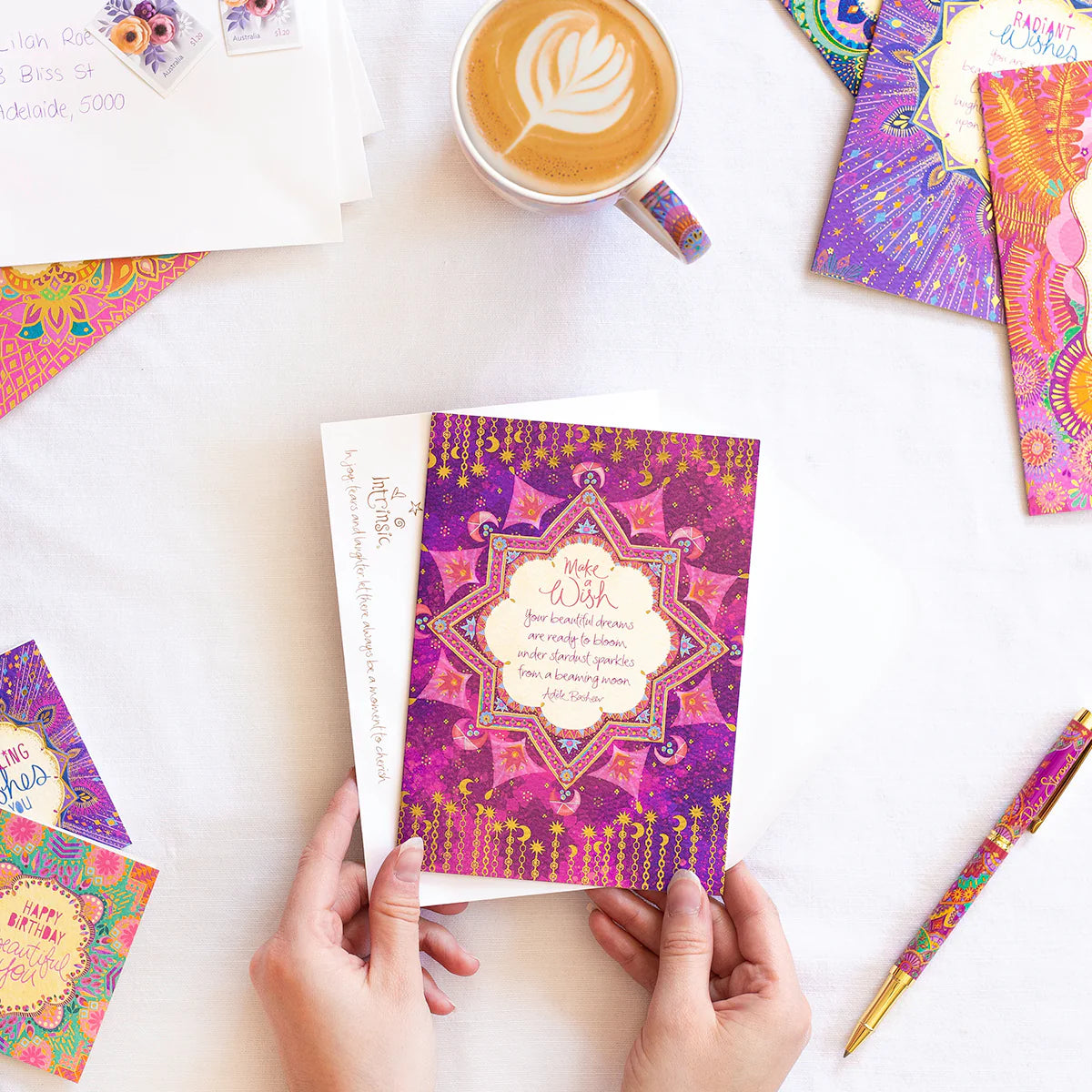 Intrinsic Make a Wish Stardust Greeting Card by Adele Basheer