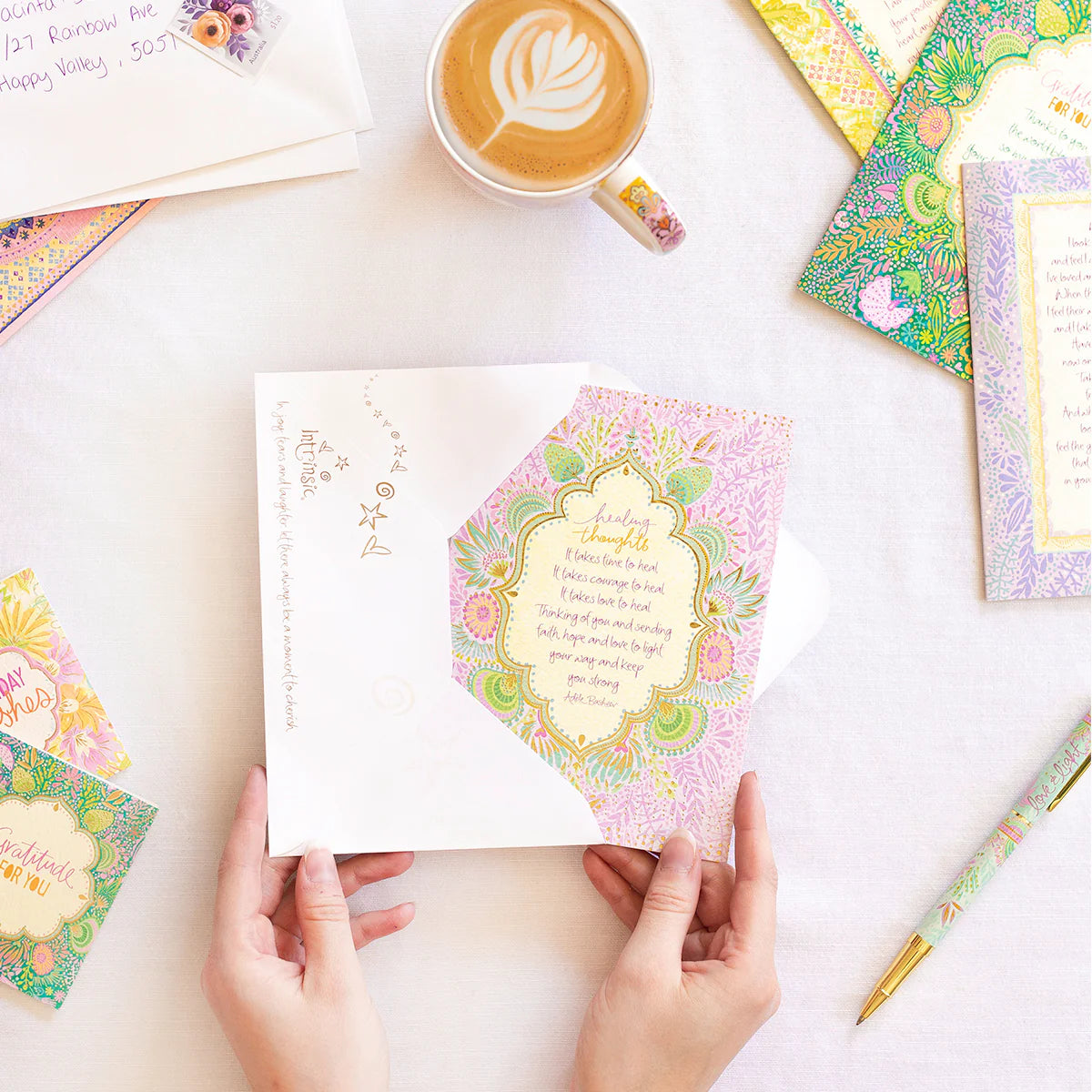 Intrinsic Healing Thoughts Greeting Card by Adele Basheer