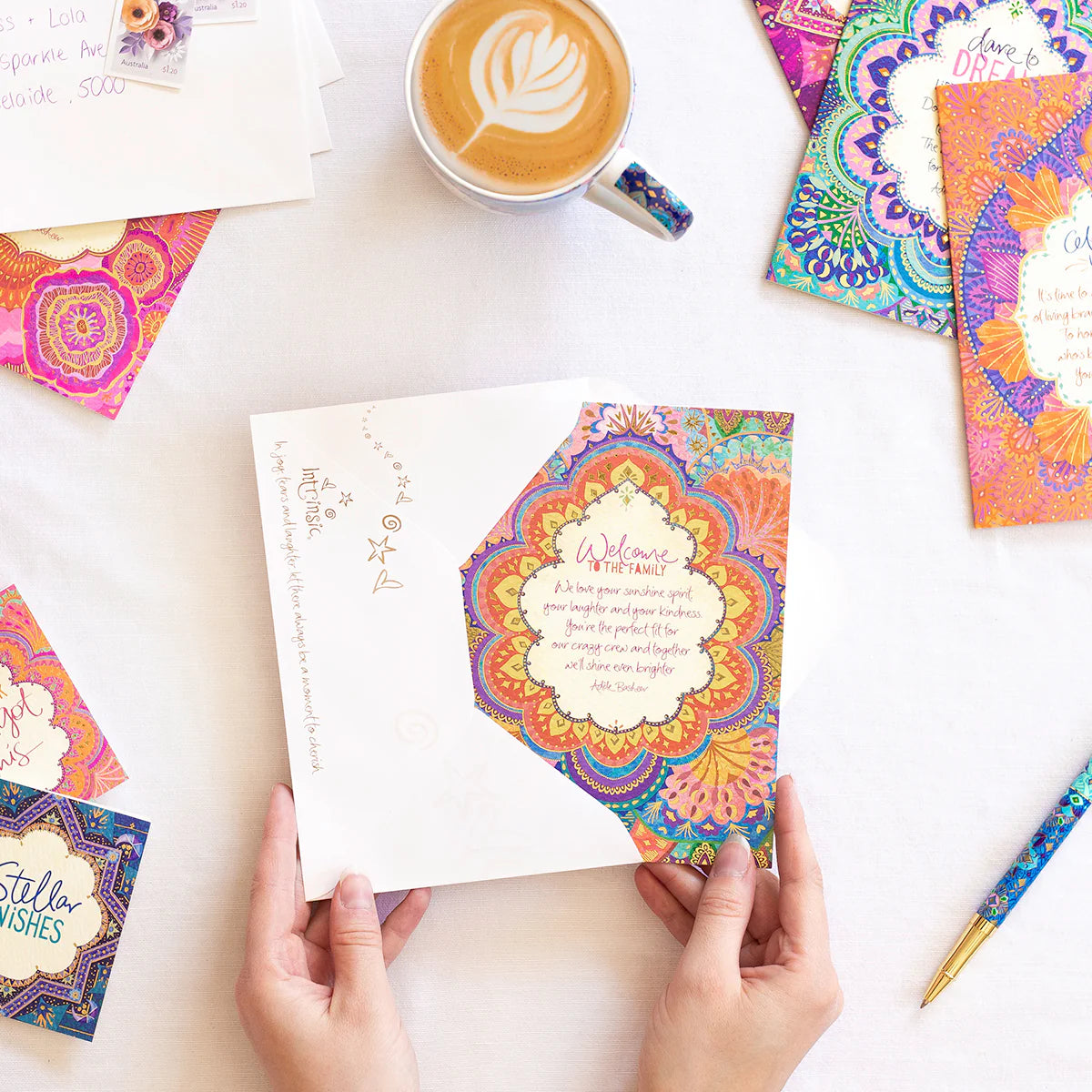 Intrinsic Welcome To The Family Greeting Card by Adele Basheer