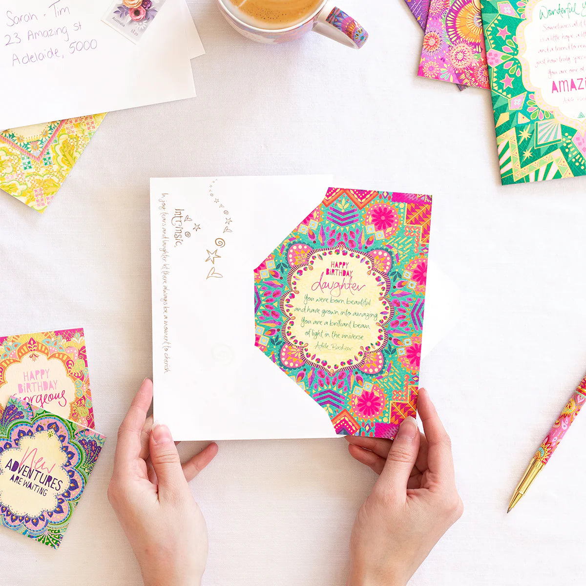 Intrinsic Happy Birthday Daughter Greeting Card by Adele Basheer