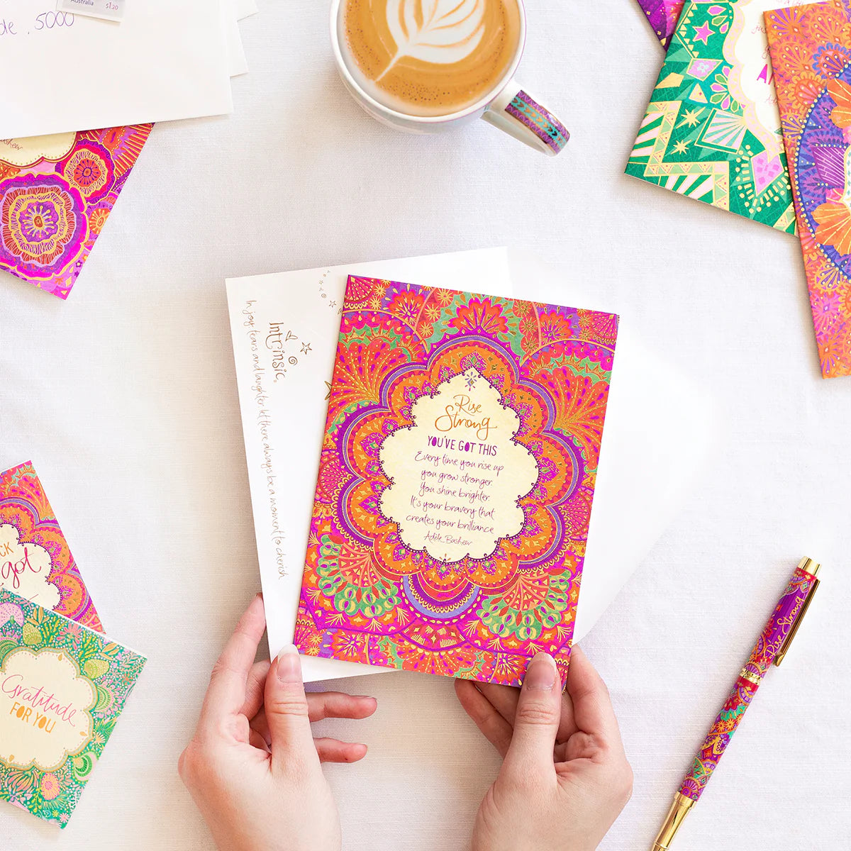 Intrinsic Rise Strong Greeting Card by Adele Basheer