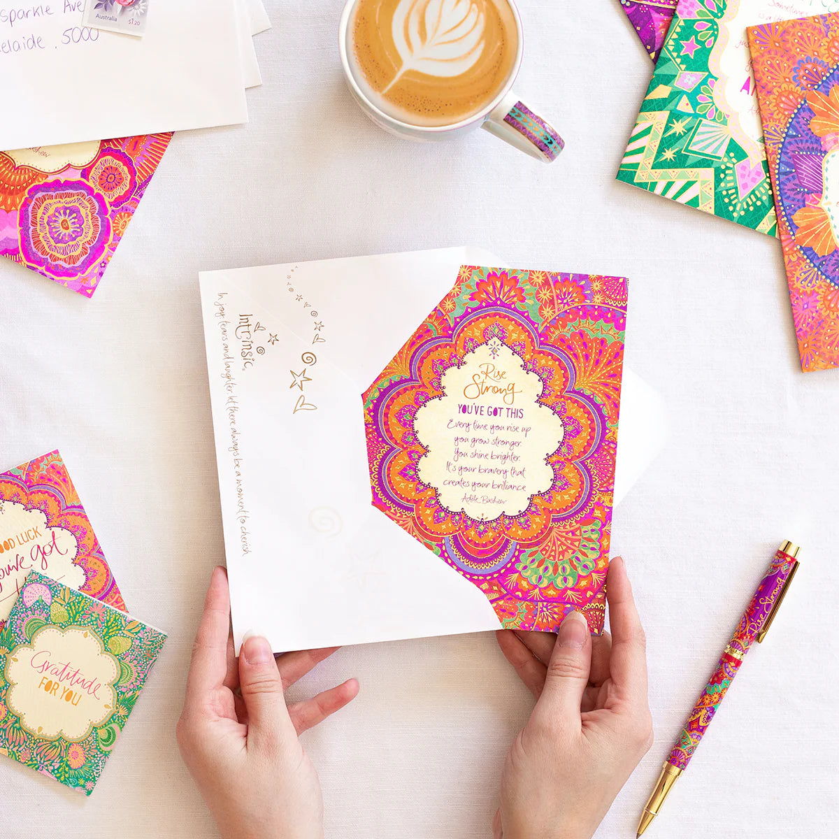 Intrinsic Rise Strong Greeting Card by Adele Basheer