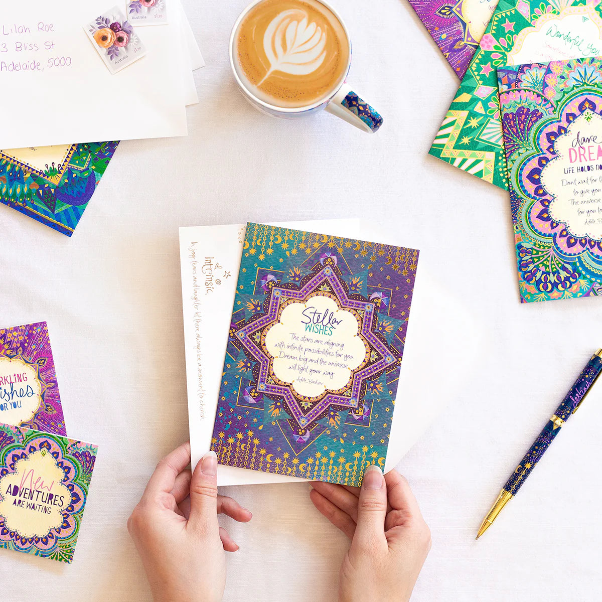 Intrinsic Stellar Wishes Greeting Card by Adele Basheer