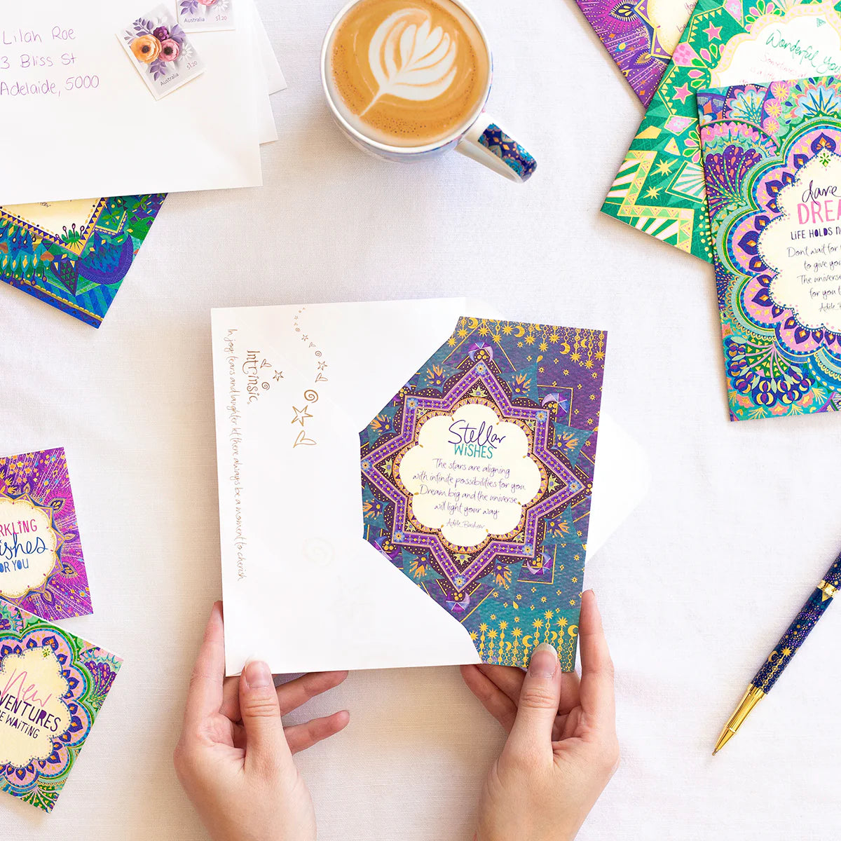 Intrinsic Stellar Wishes Greeting Card by Adele Basheer