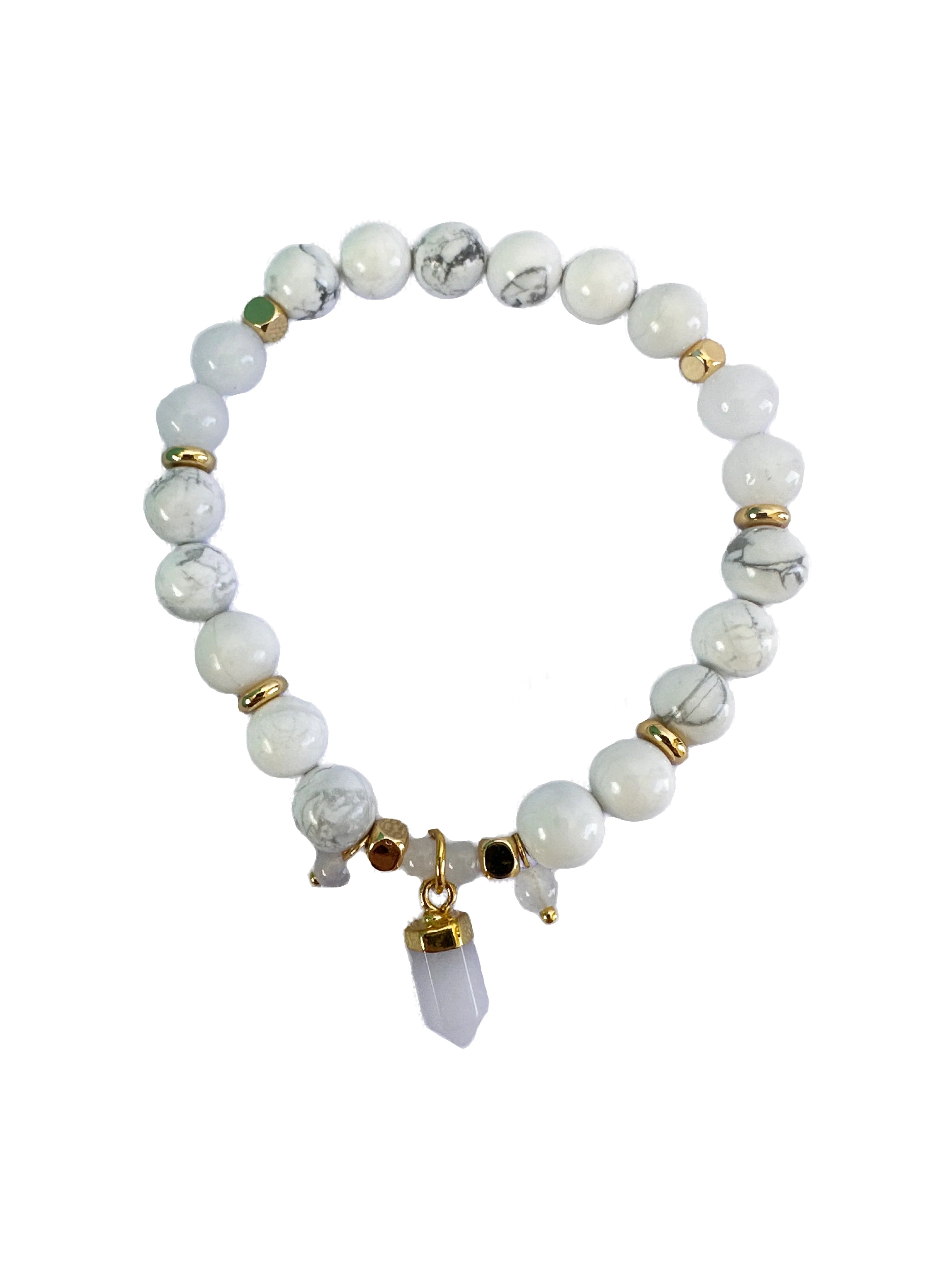 Howlite Crystal Bracelet by Lisa Pollock - Art from the Heart - Howlite Awareness & Calm Gift for her