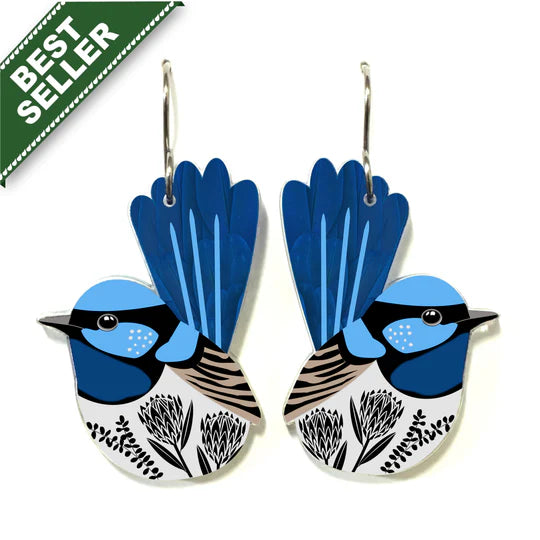 Fairy Wren Earrings By Smyle Designs