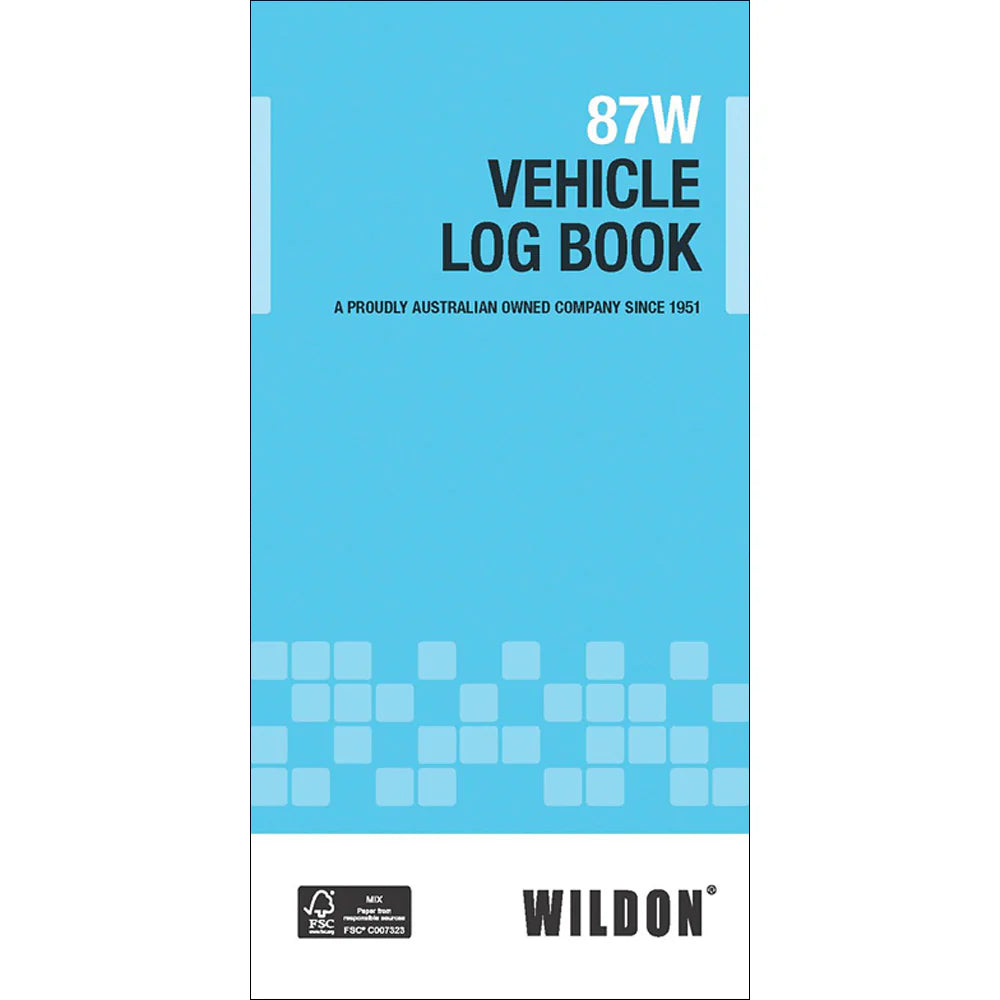 Wildon - Vehicle Log Book 87W, 210x105mm Landscape Soft Cover
