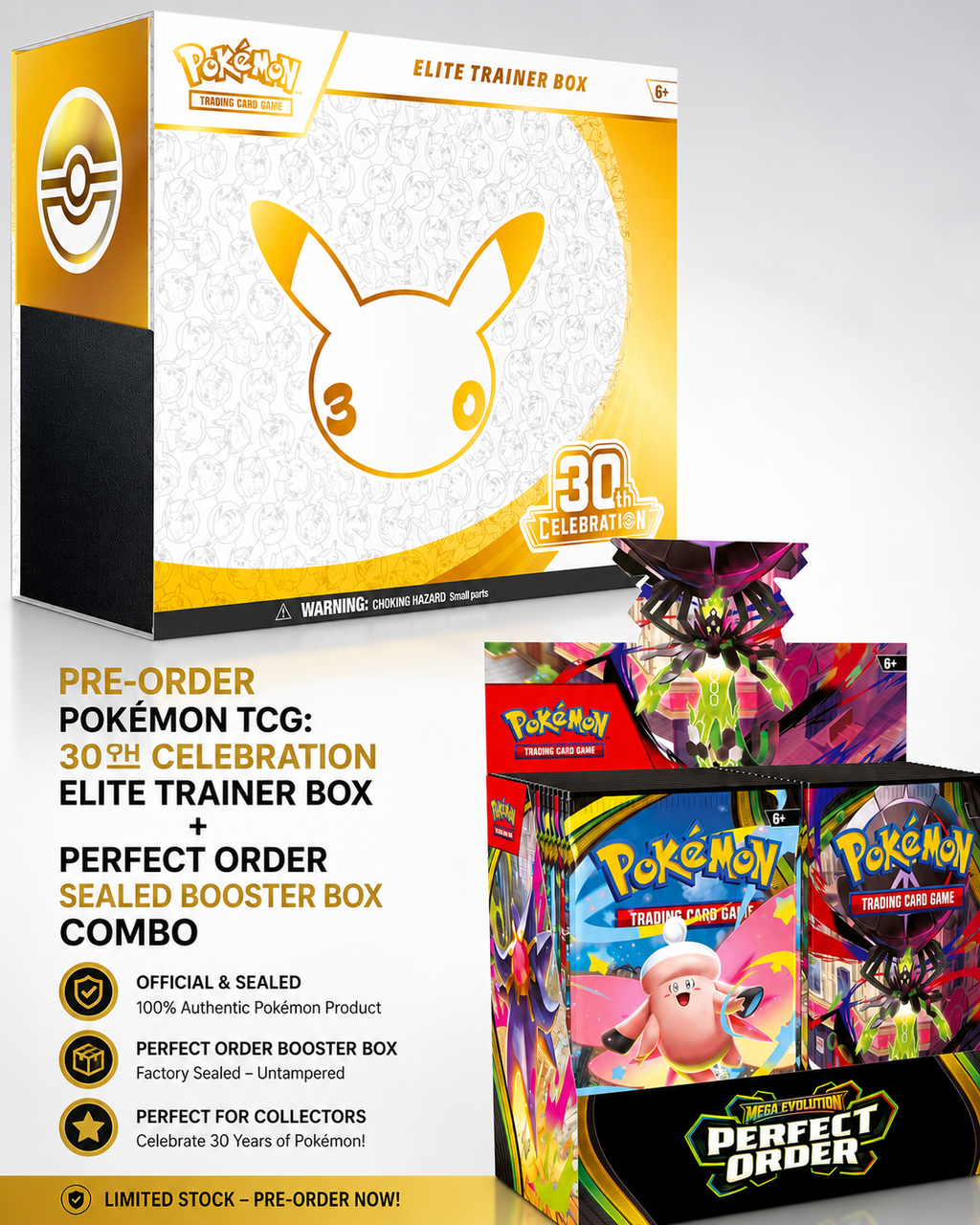 where to pre order pokemon booster boxes Pre-Order Pokémon TCG 30th Celebration Elite Trainer Box + Perfect Box Combo – Presents Station Option:3-pc Quilt Illumineer's Trove This bundle contains six Magic the Gathering: Final