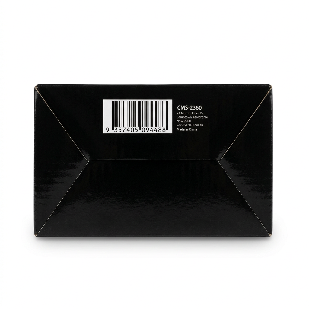 Box barcode panel on white background