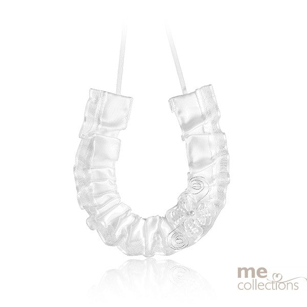 Satin Horseshoe with Satin Flower – Bridal Keepsake in White