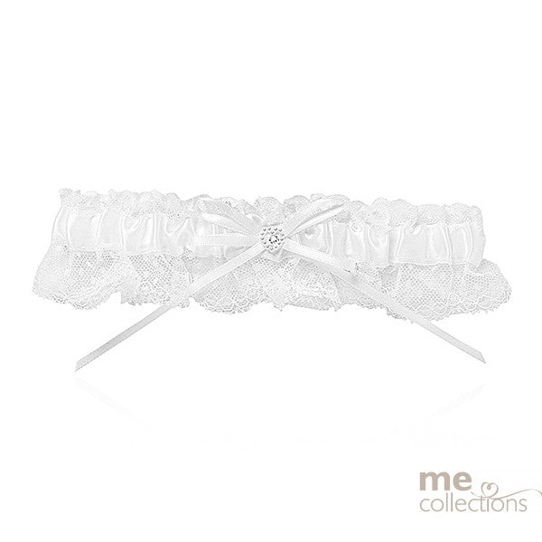 White Satin Wedding Garter – Elegant Bridal Accessory