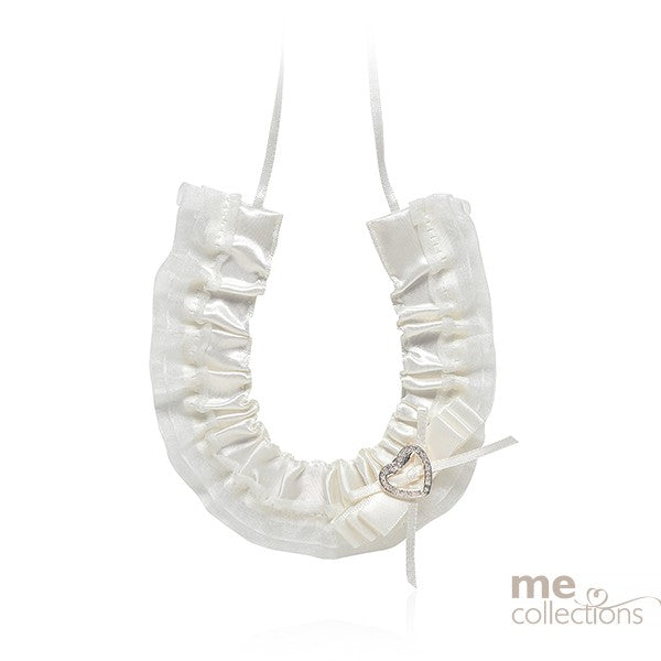 Satin Horseshoe with Heart – Elegant Bridal Keepsake in Ivory