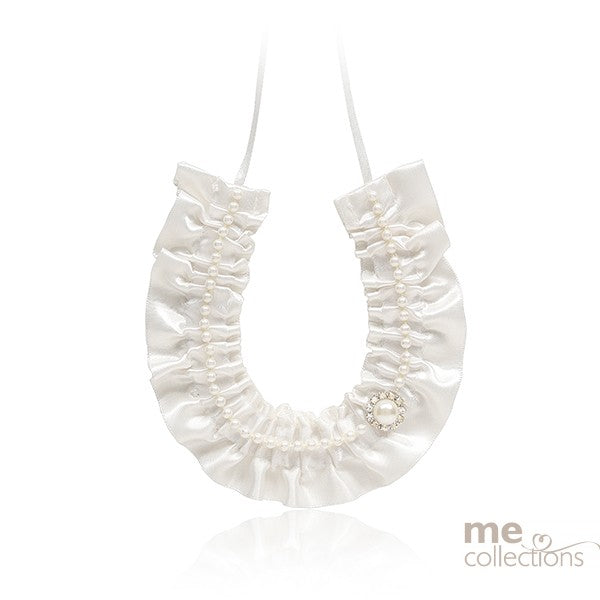 Satin Horseshoe with Pearl & Diamante – Elegant Bridal Keepsake in Ivory