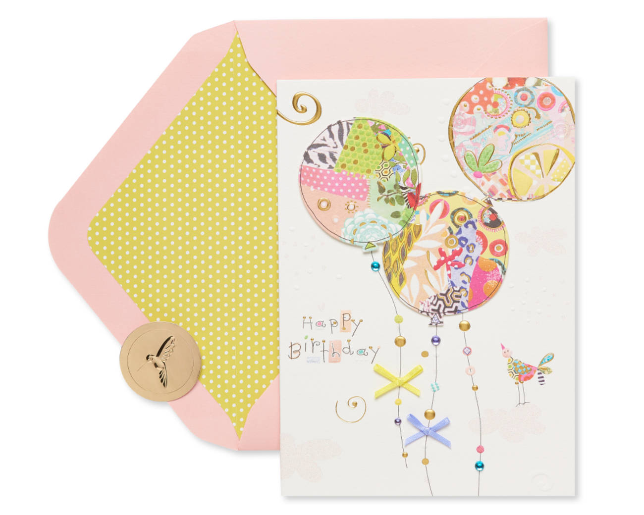 Papyrus - Patchwork Balloons Birthday Greeting Card – Designed by House of Turnowsky