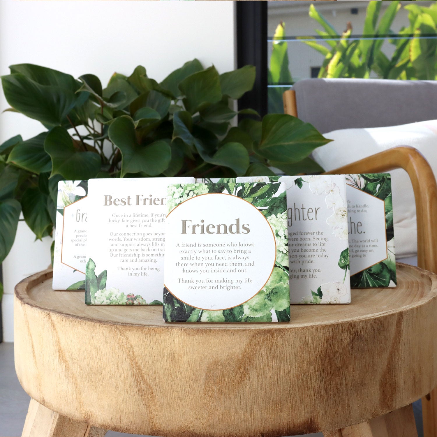 Splosh Greenhouse Friends Verse - Gift for Friends - Ceramic verse with embossed design