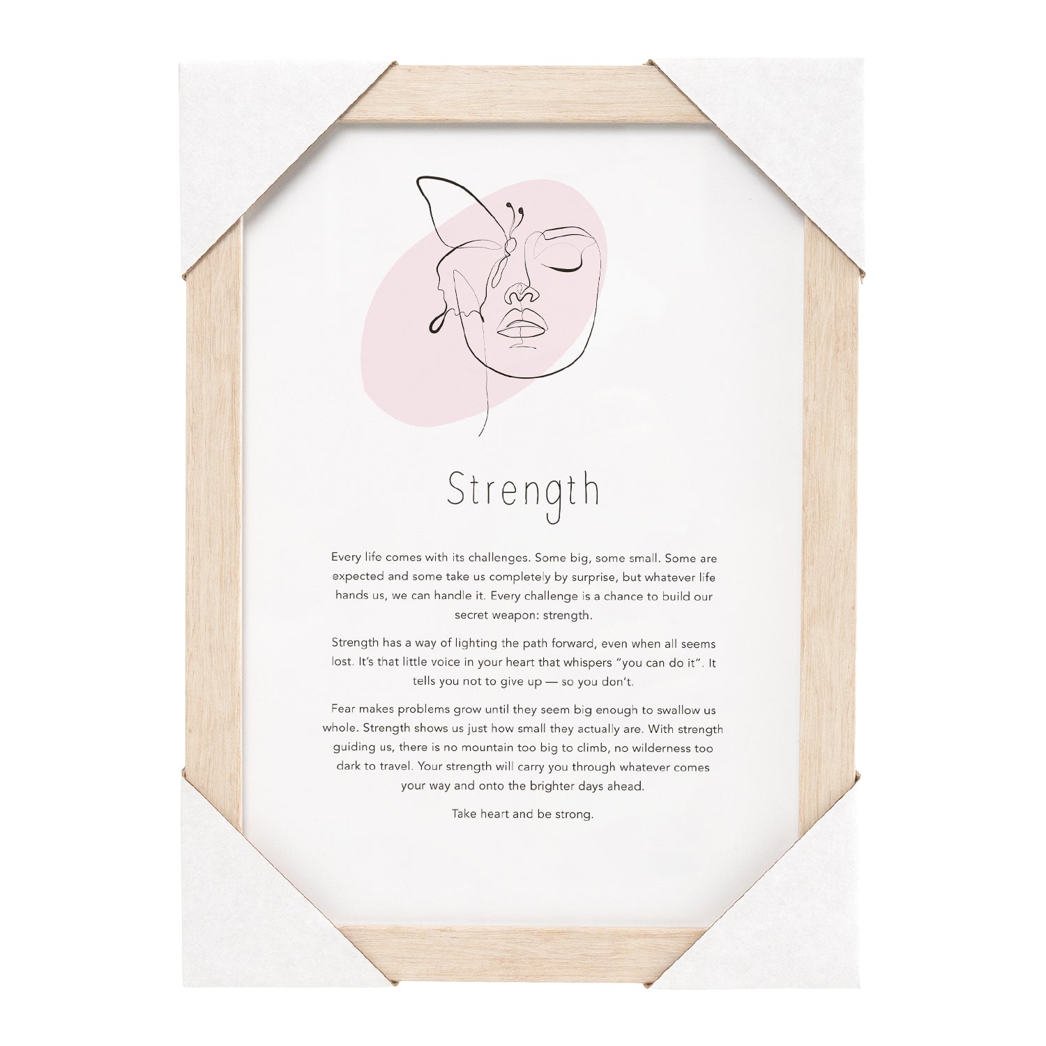 Splosh Gift Of Words - Strength Message Plaque A4 Frame - Home Decor