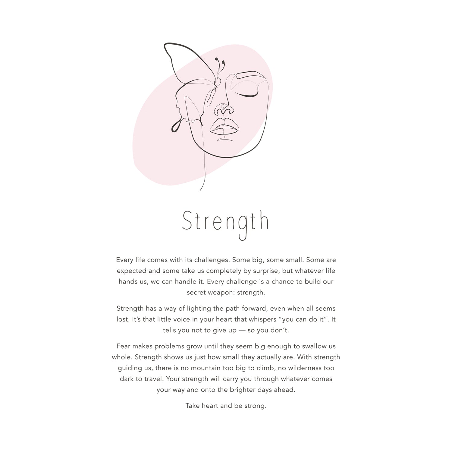 Splosh Gift Of Words - Strength Message Plaque A4 Frame - Home Decor