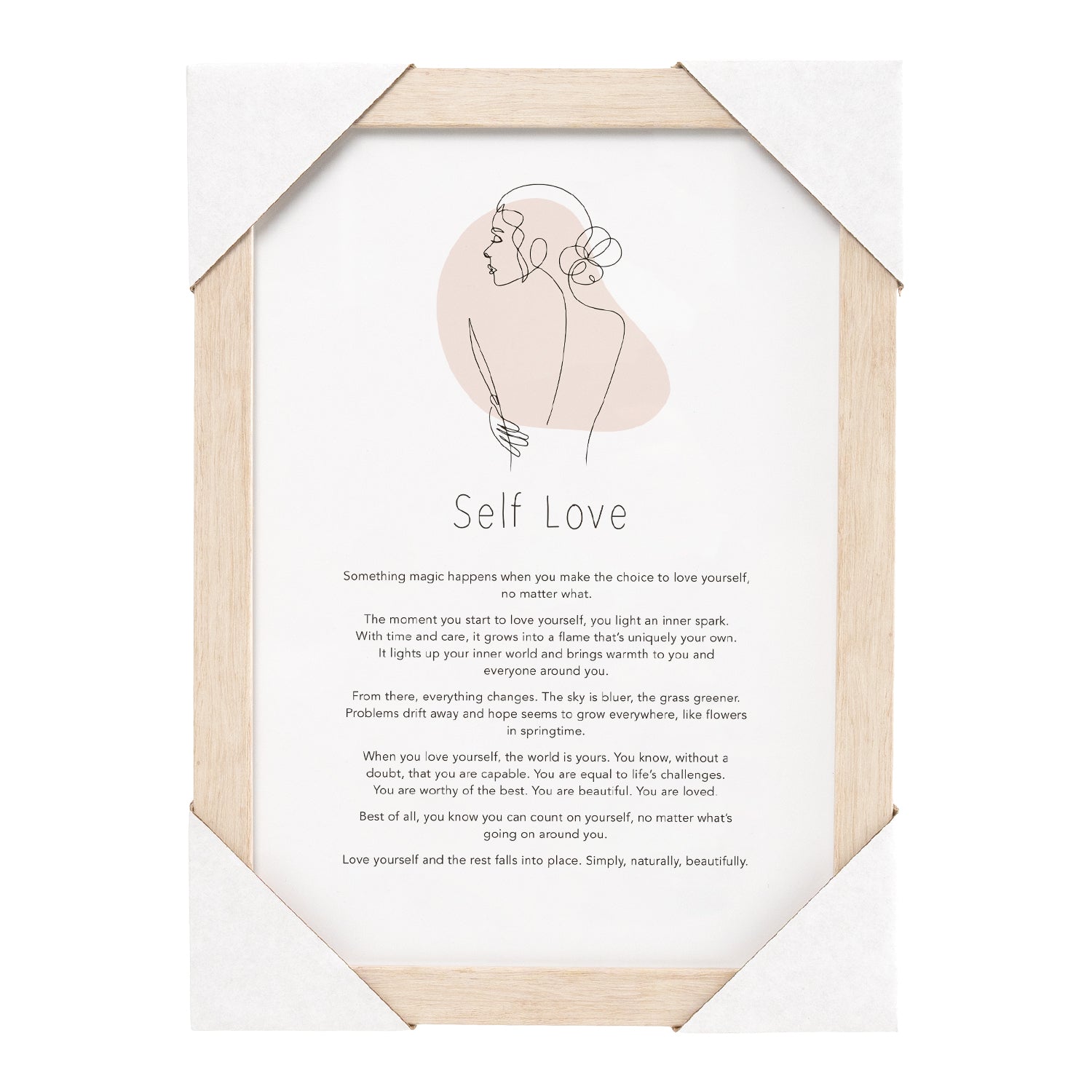 Splosh Gift Of Words - Self Love Message Plaque A4 Frame