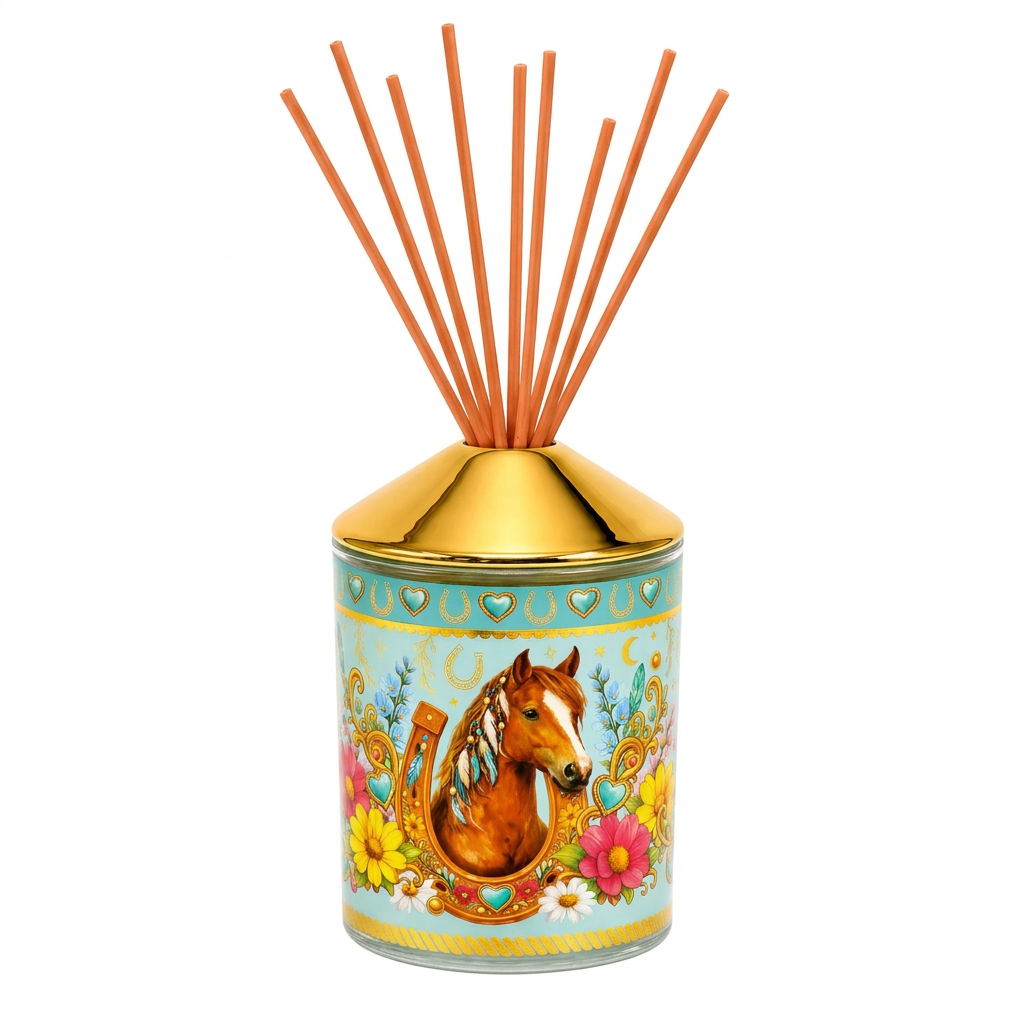 Lisa Pollock Lucky diffuser with reeds on white background