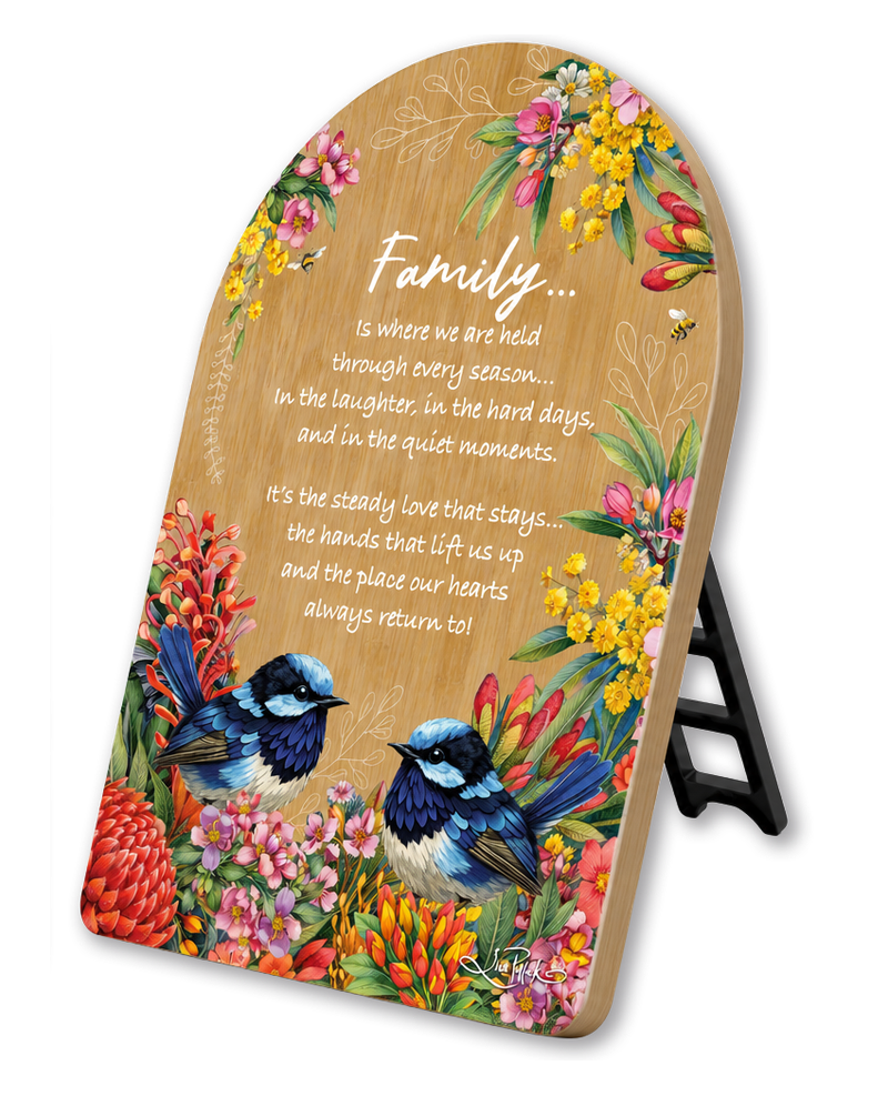 Lisa Pollock Fairy Wrens Arch Affirmation Plaque - Family
