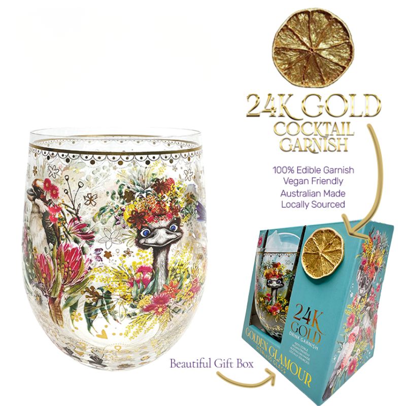 Lisa Pollock Glamour Glassware Stemless Australian Natives