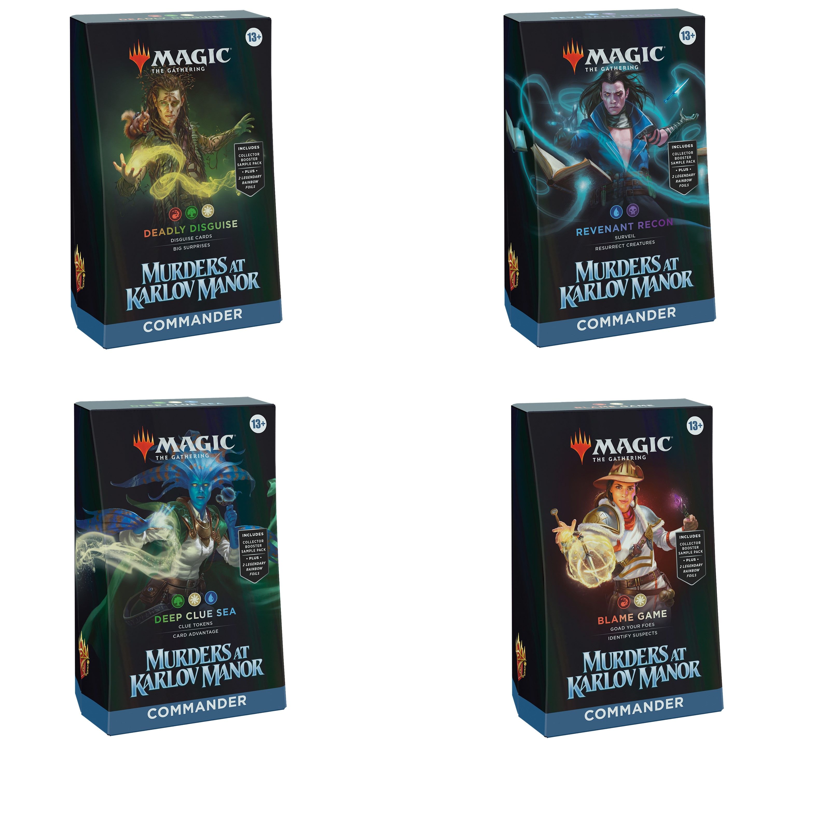 Magic: The Gathering – Murders at Karlov Manor Commander Deck Display (Set of 4)