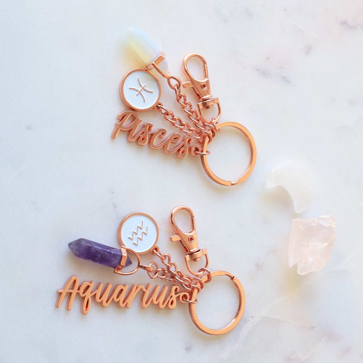 Splosh Mystique Pisces Keychain with Coloured Crystals