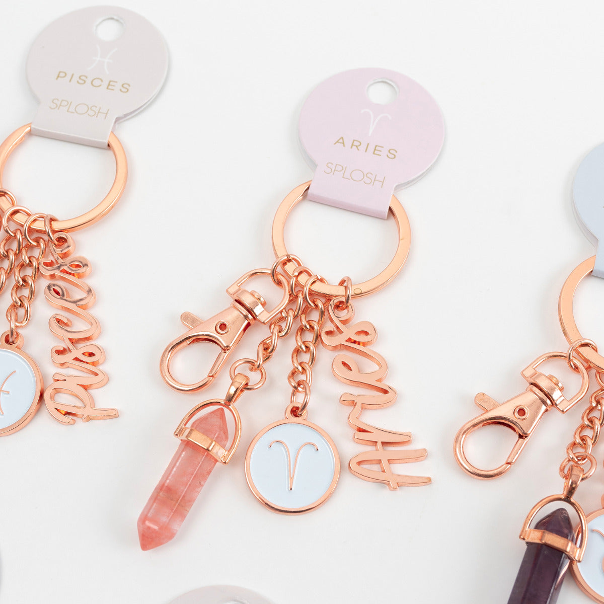 Splosh Mystique Aries Keychain with Coloured Crystals