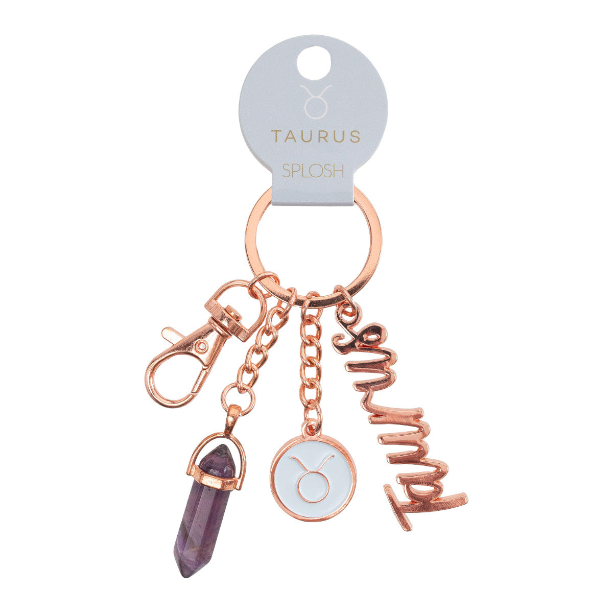 Splosh Mystique Taurus Keychain with Coloured Crystals