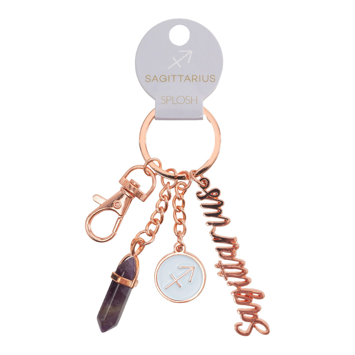 Splosh Mystique Sagittarius Keychain with Coloured Crystals