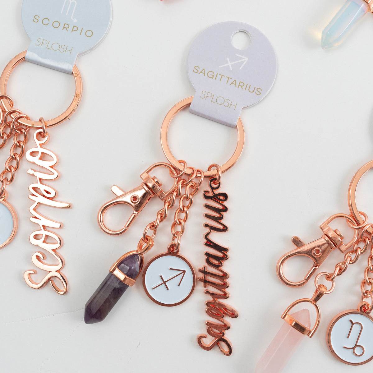 Splosh Mystique Sagittarius Keychain with Coloured Crystals