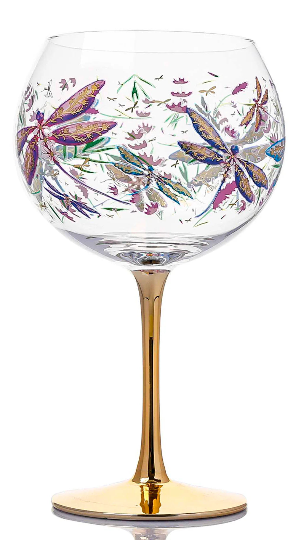 Lisa Pollock Golden Glamour Glass – Lavender Dragonflies