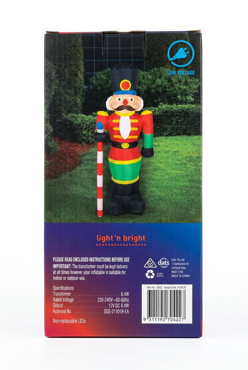 Nutcracker box back on a white background