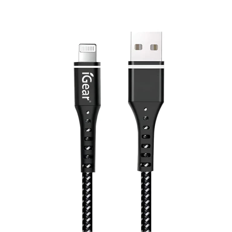 iGear Charge/Sync Cable Braided Heavy Duty iPhone 8 Pin Black