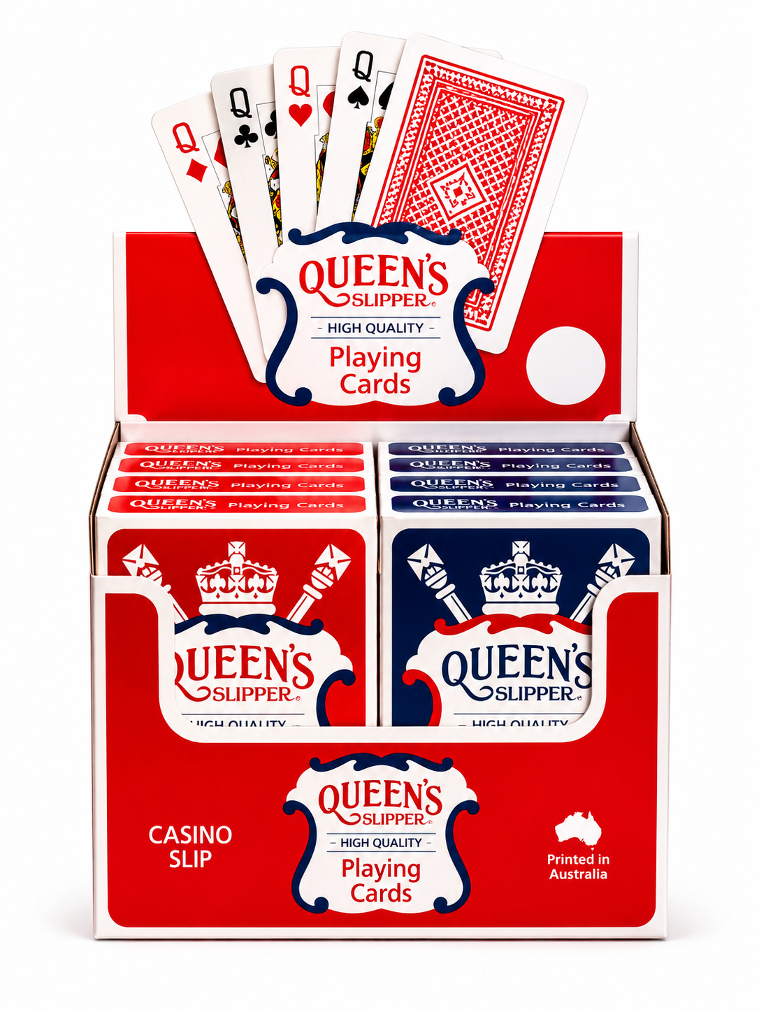 2 x Pack of Queen's Slipper 52s Playing Cards - Red & Blue or Assorted