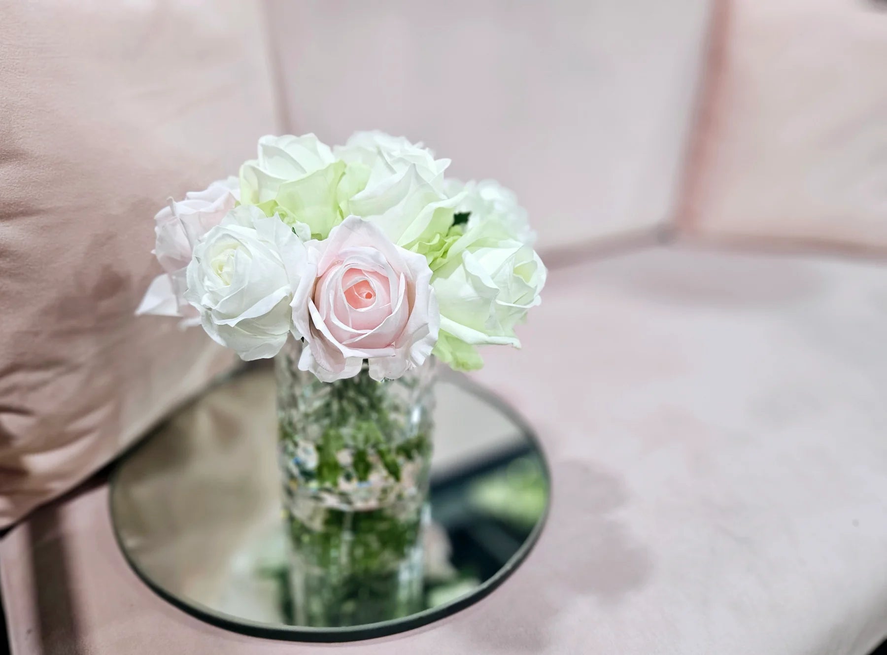 *NEW* Cote Noire Herringbone Flower - Rose Buds - Clear - French Pink, Green & White - HCF13