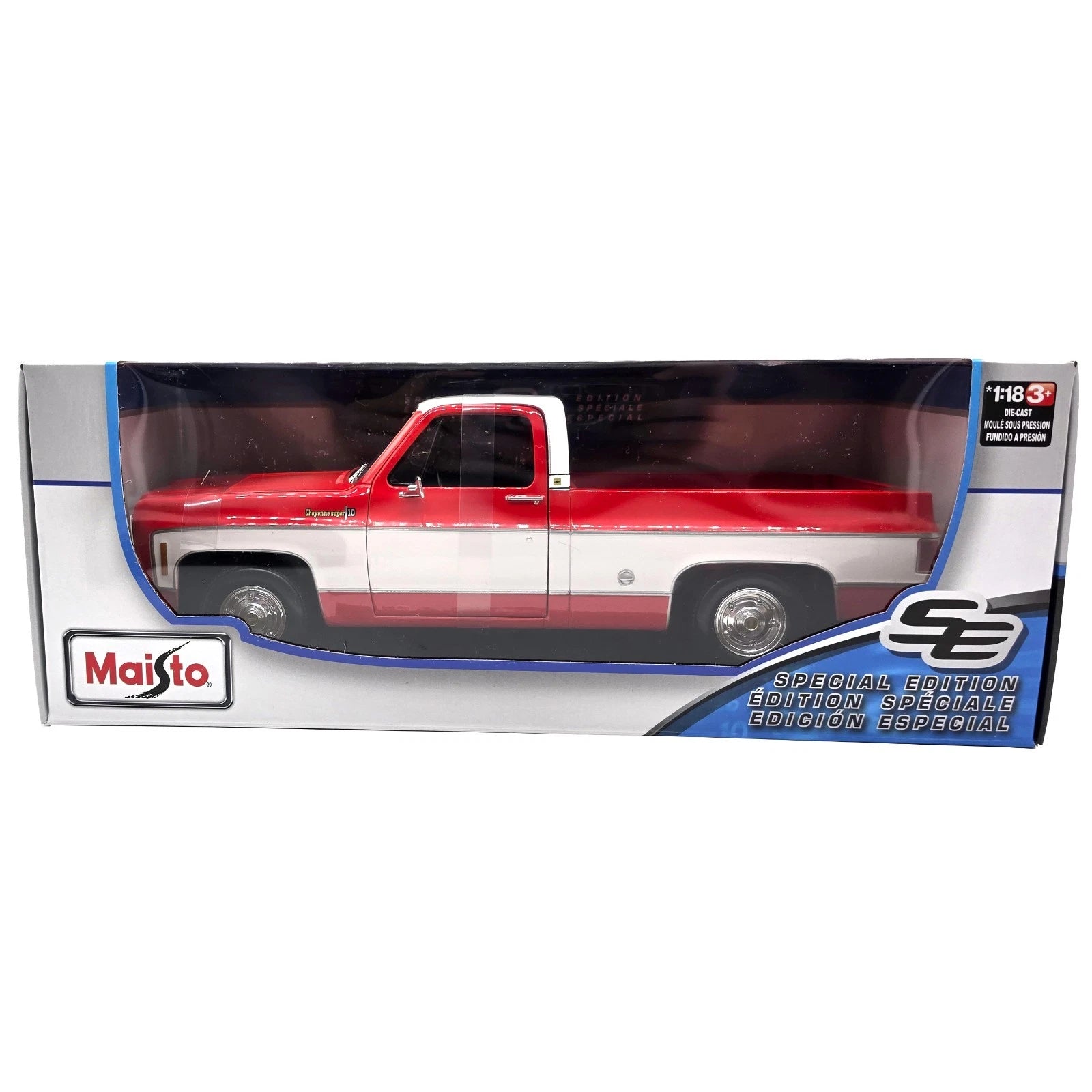 Maisto 1/18 1974 Chevrolet C10 Cheyenne Super Red Special Edition Die Cast Model Car
