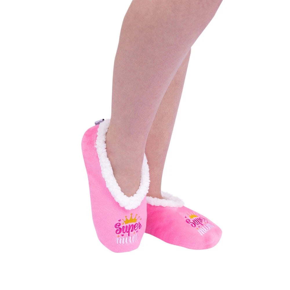 SnugUps Women's Quote Super Mum Winter Booties Warm Slippers