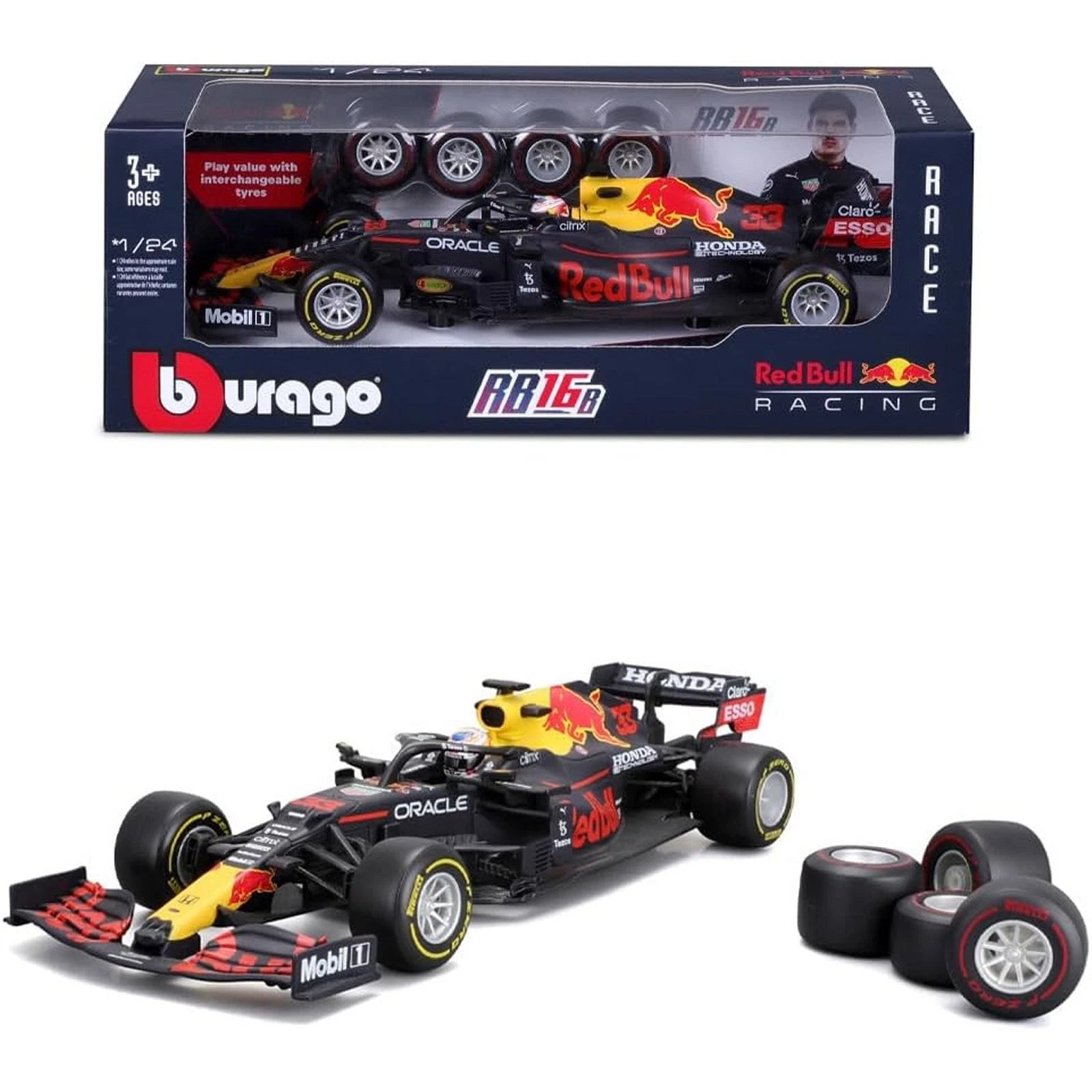 F1 Max Verstappen 1:24 2021 Red Bull by Bburago 18-28015V Model Race Car