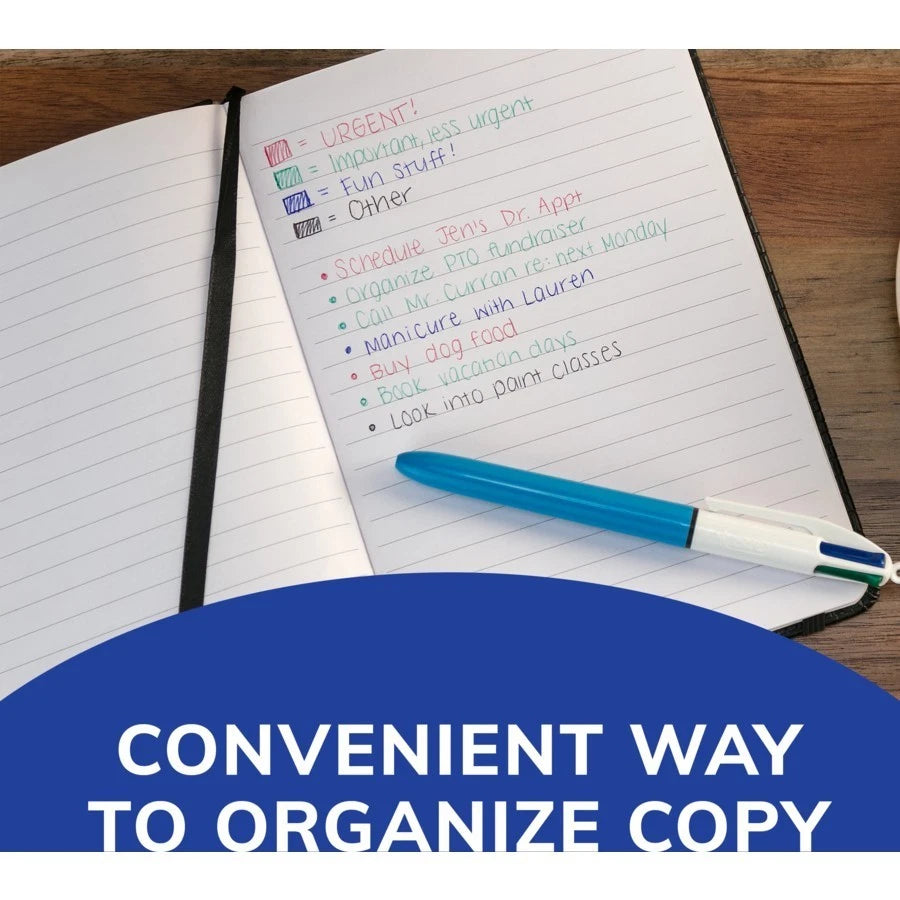 BIC 4 Colours Original Retractable Ball Pen Medium Point (1.0 mm)Pack of 3 Pens