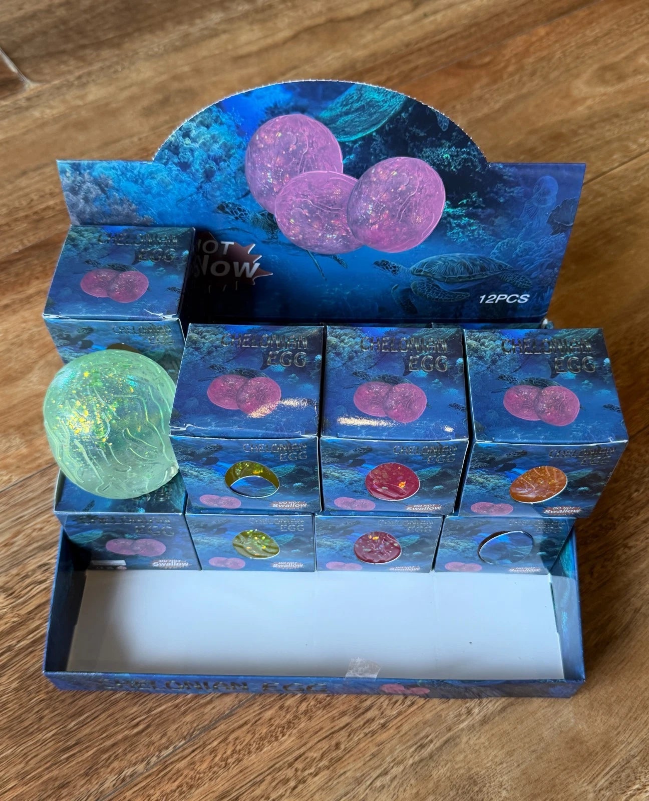 Chelonian Eggs - Squishy Eggs with Glitter Sensory Toy Assorted