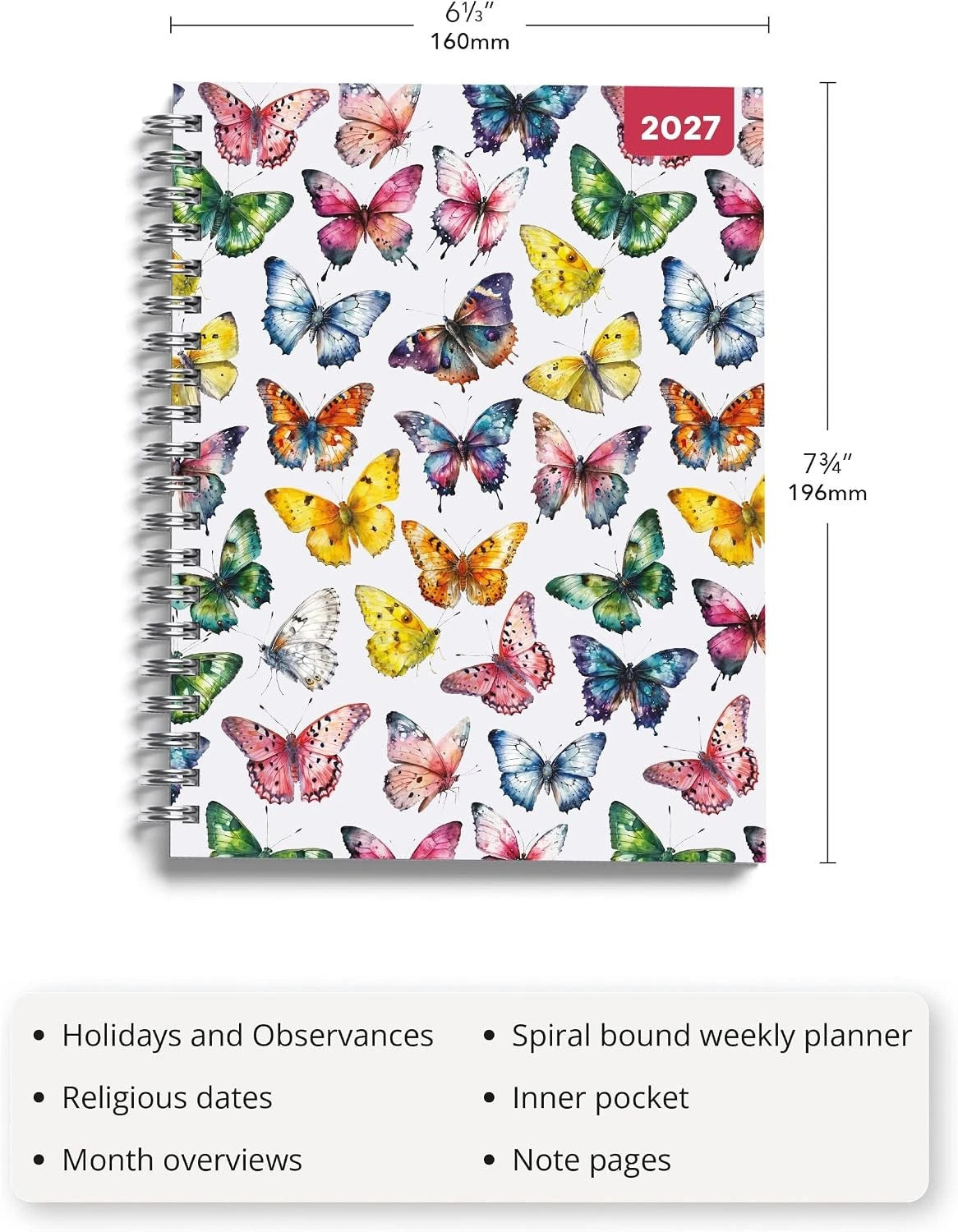 Red Robin Publishing quality comparison chart for the Butterflies 2027 diary