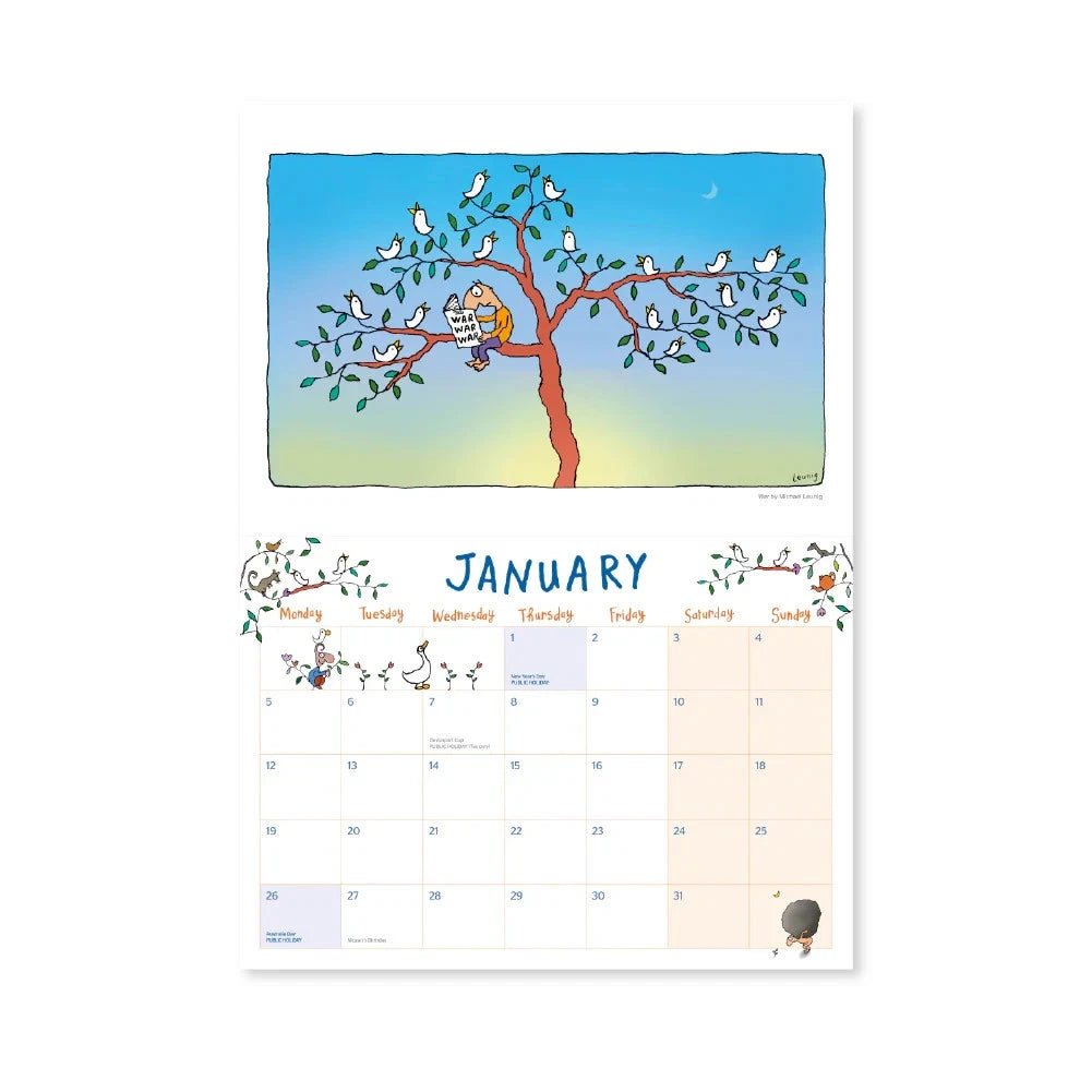 2026 Calendar Leunig The Afterlife Horizontal Wall Calendar - Michael Leunig Art
