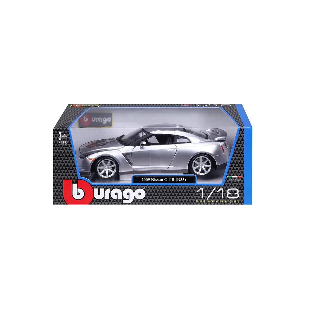 Bburago 1:18 2009 Nissan GT-R R35 Silver Die Cast Model Car