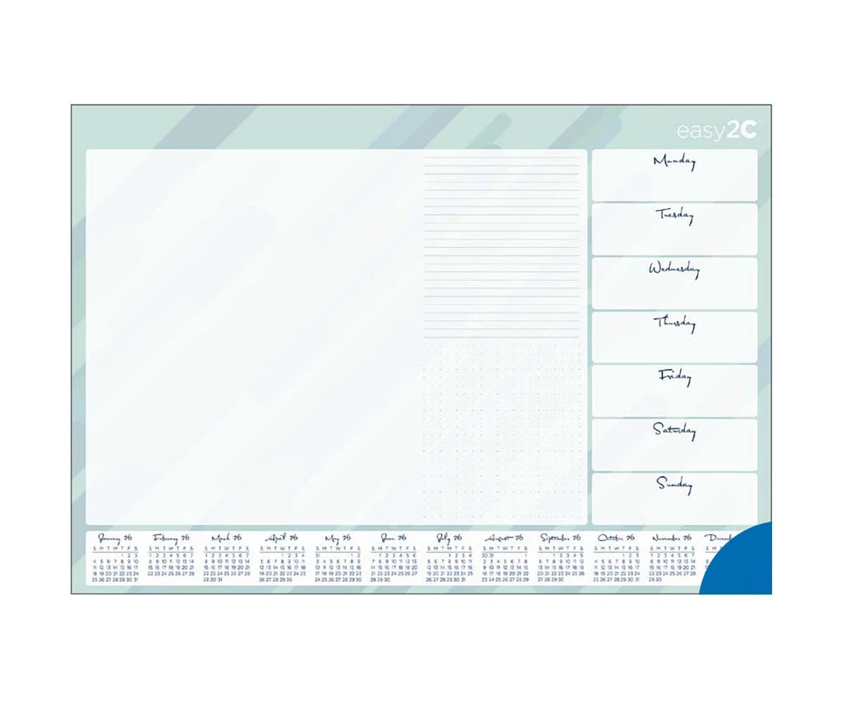 Easy2C 2026 Desk Pad Calendar – Individually Shrink-Wrapped | Stay Organised All Year