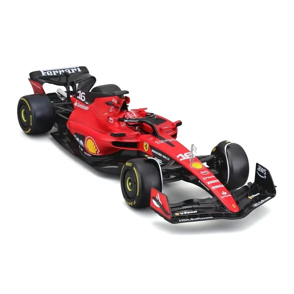 Bburago 1:24 2023 Ferrari F1 SF-23 With Helmet Leclerc #16 Diecast Car Model Kit