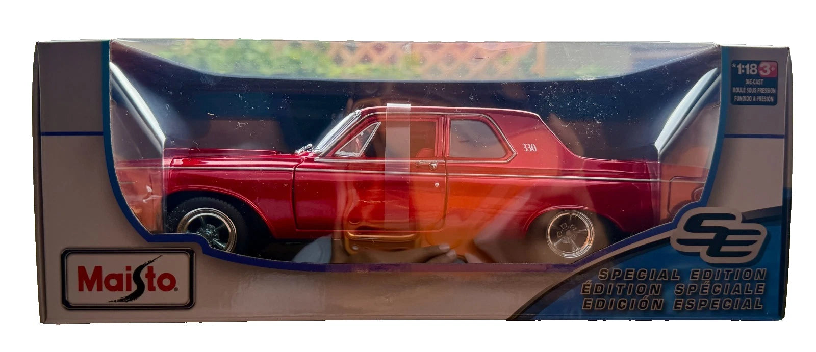 Maisto 1/18 Diecast Special Edition 1963 Dodge 330 Metallic Red Model Car